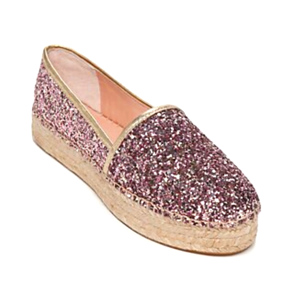 Kate Spade rose gold espadrilles
